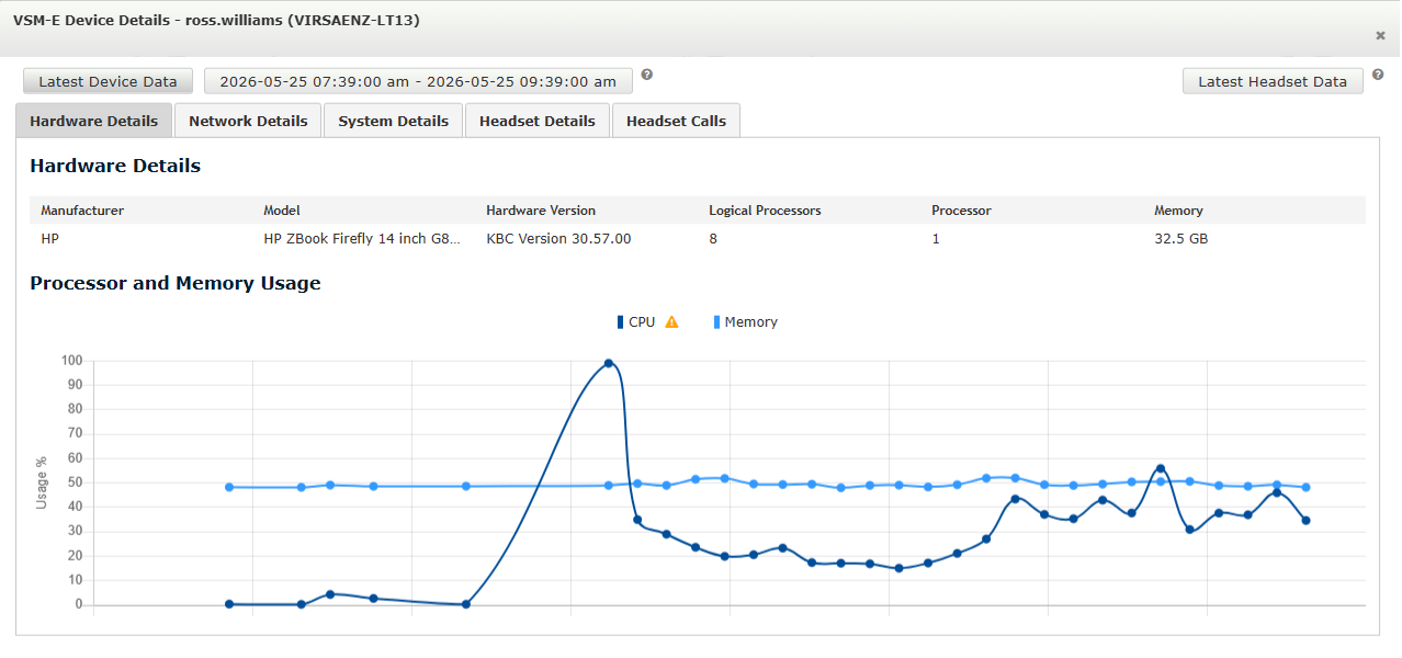VSM-E Workstation user interface